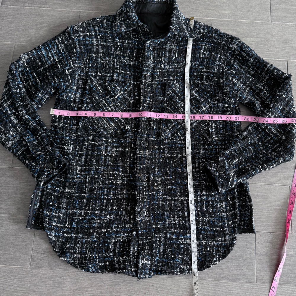 CHARLIE LUCIANO Tweed Overshirt Unisex XS Plaid Academial Shaket Fall Jacket - Picture 15 of 16